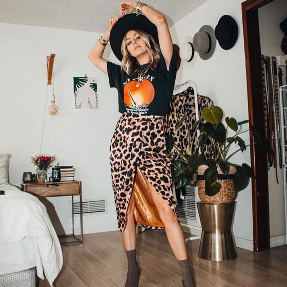 XLE The Label Mego Overlap Skirt in Leopard Print